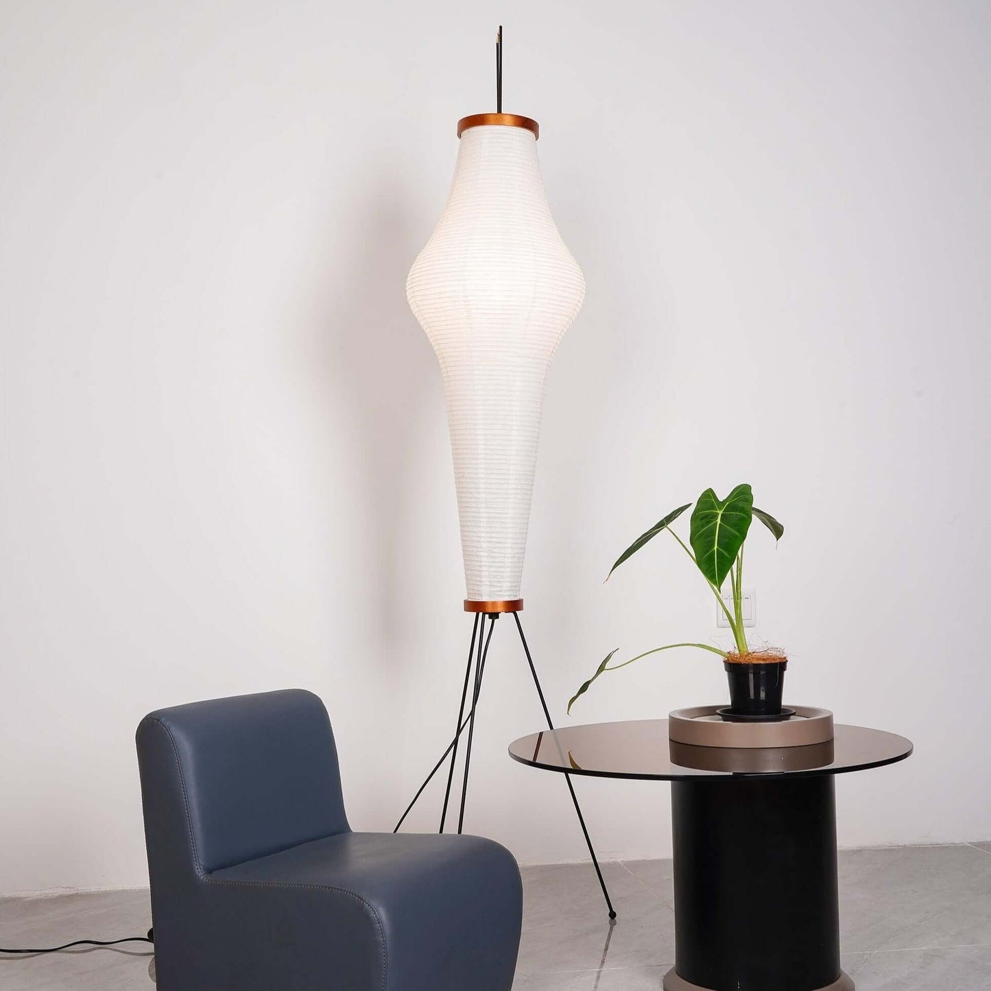 Elegant Paper Floor Lamp with Diffused Lighting