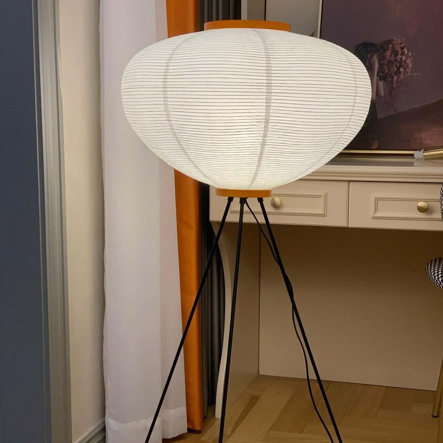 Elegant Paper Floor Lamp with Diffused Lighting