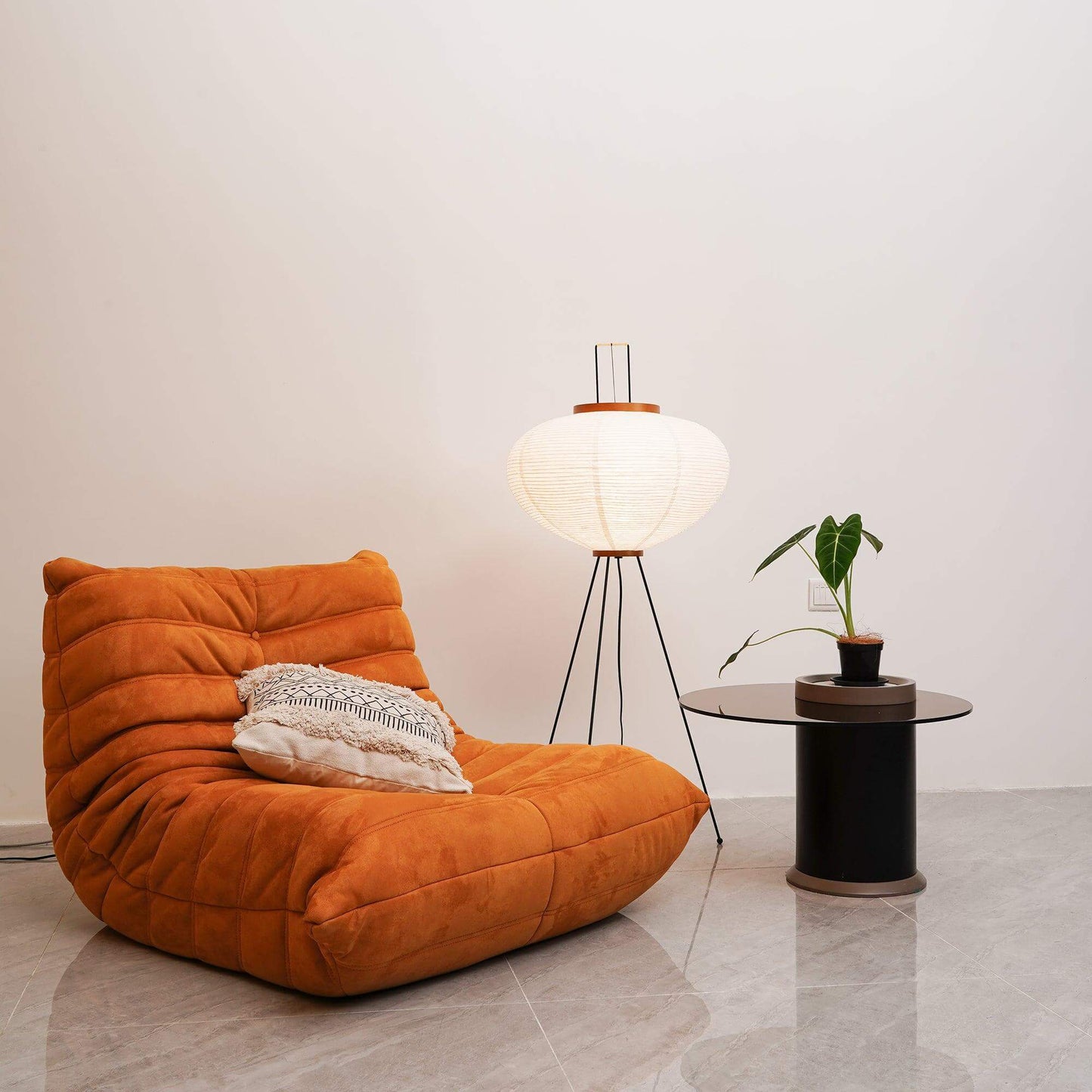 Elegant Paper Floor Lamp with Diffused Lighting