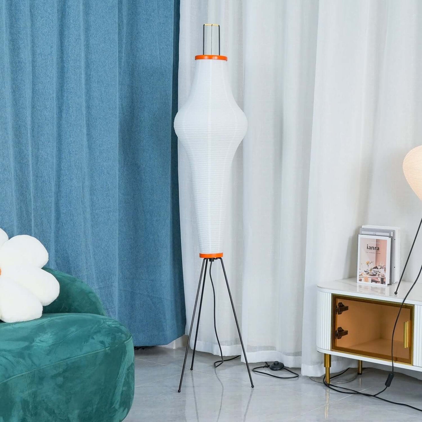 Elegant Paper Floor Lamp with Diffused Lighting