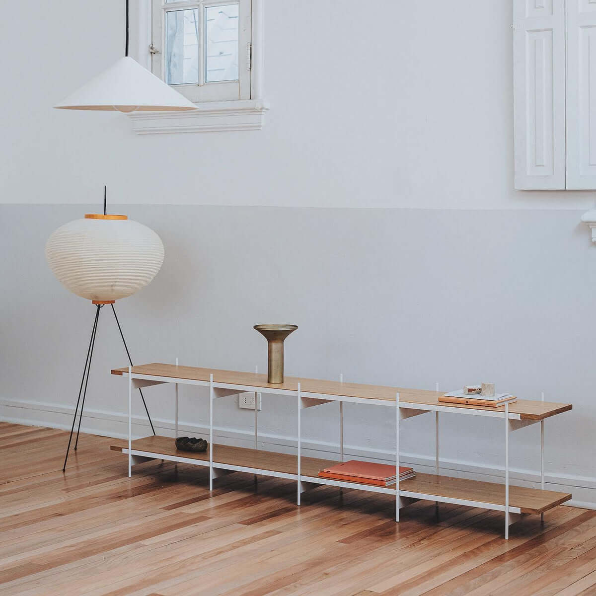 Elegant Paper Floor Lamp with Diffused Lighting