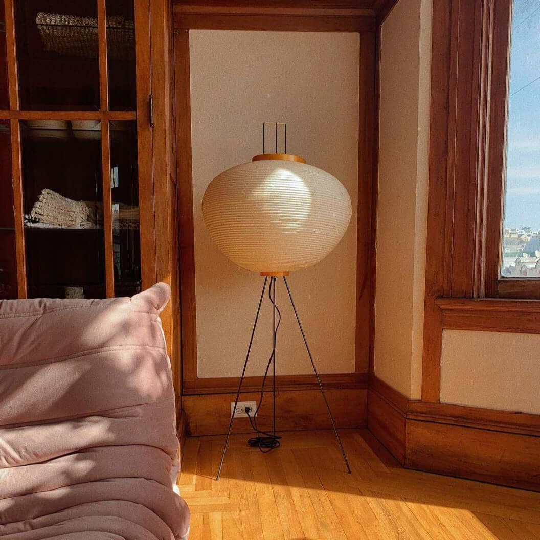 Elegant Paper Floor Lamp with Diffused Lighting