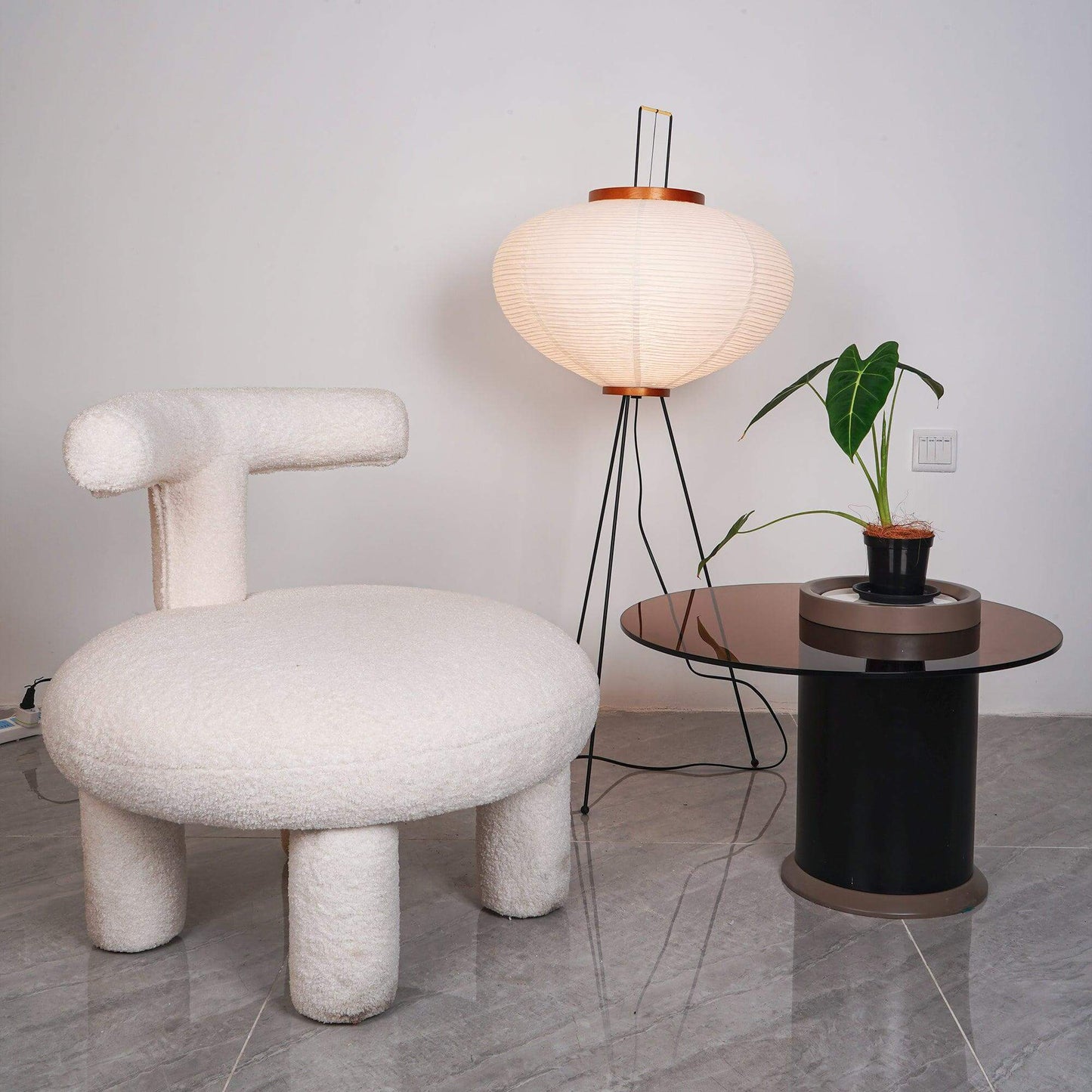 Elegant Paper Floor Lamp with Diffused Lighting