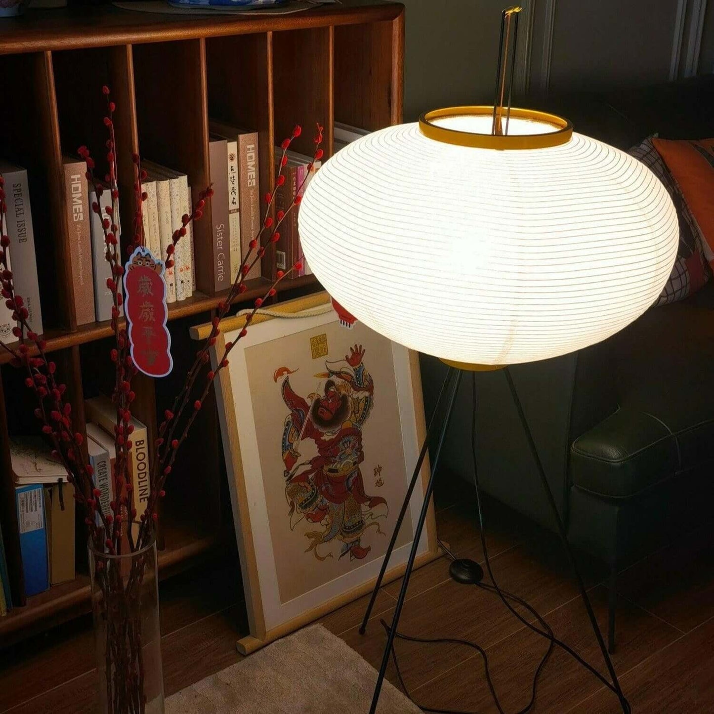 Elegant Paper Floor Lamp with Diffused Lighting