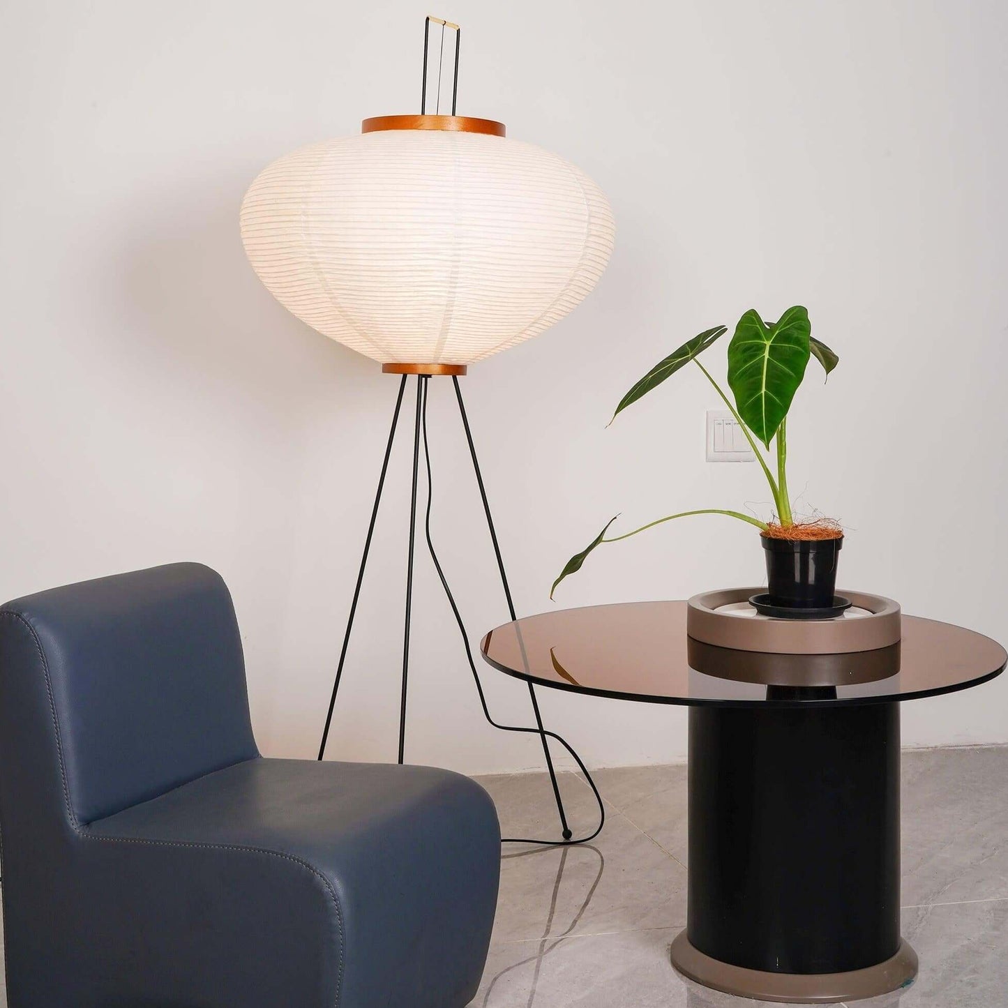 Elegant Paper Floor Lamp with Diffused Lighting