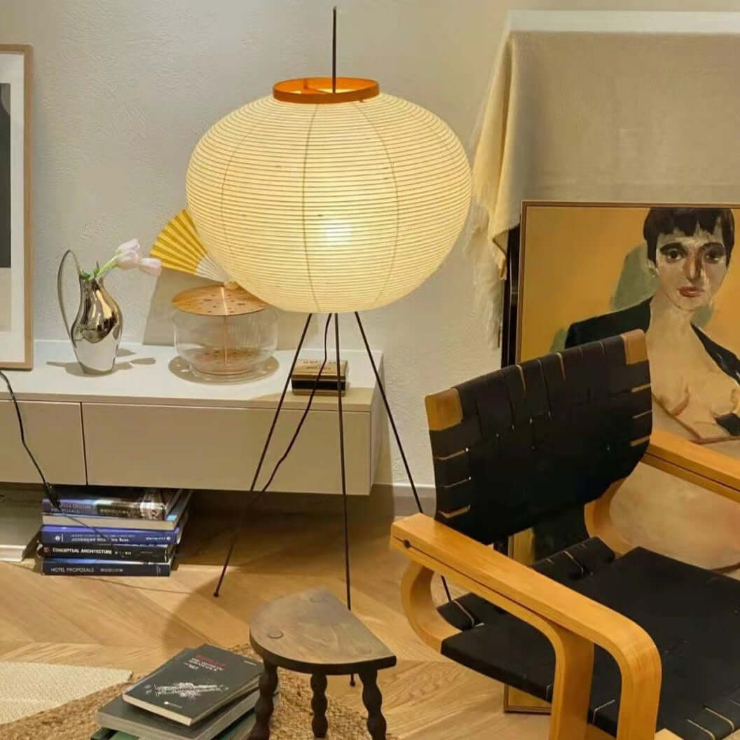 Elegant Paper Floor Lamp with Diffused Lighting