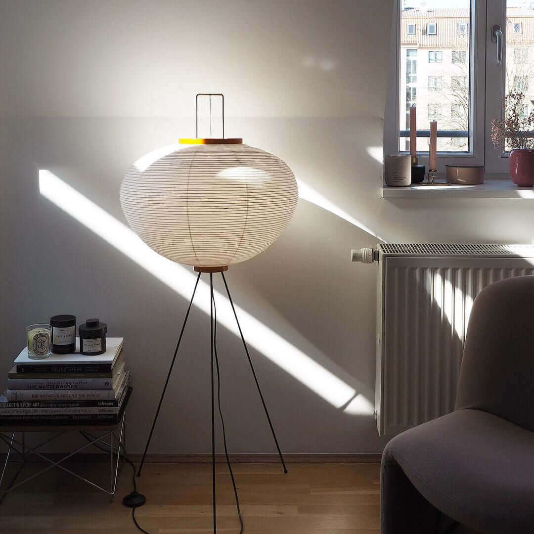 Elegant Paper Floor Lamp with Diffused Lighting