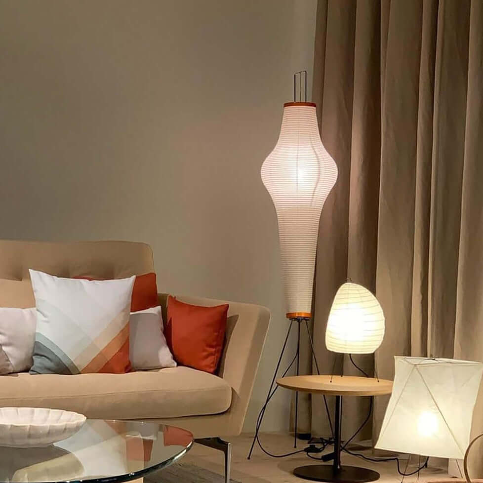 Elegant Paper Floor Lamp with Diffused Lighting