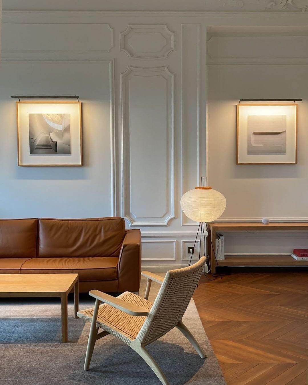 Elegant Paper Floor Lamp with Diffused Lighting
