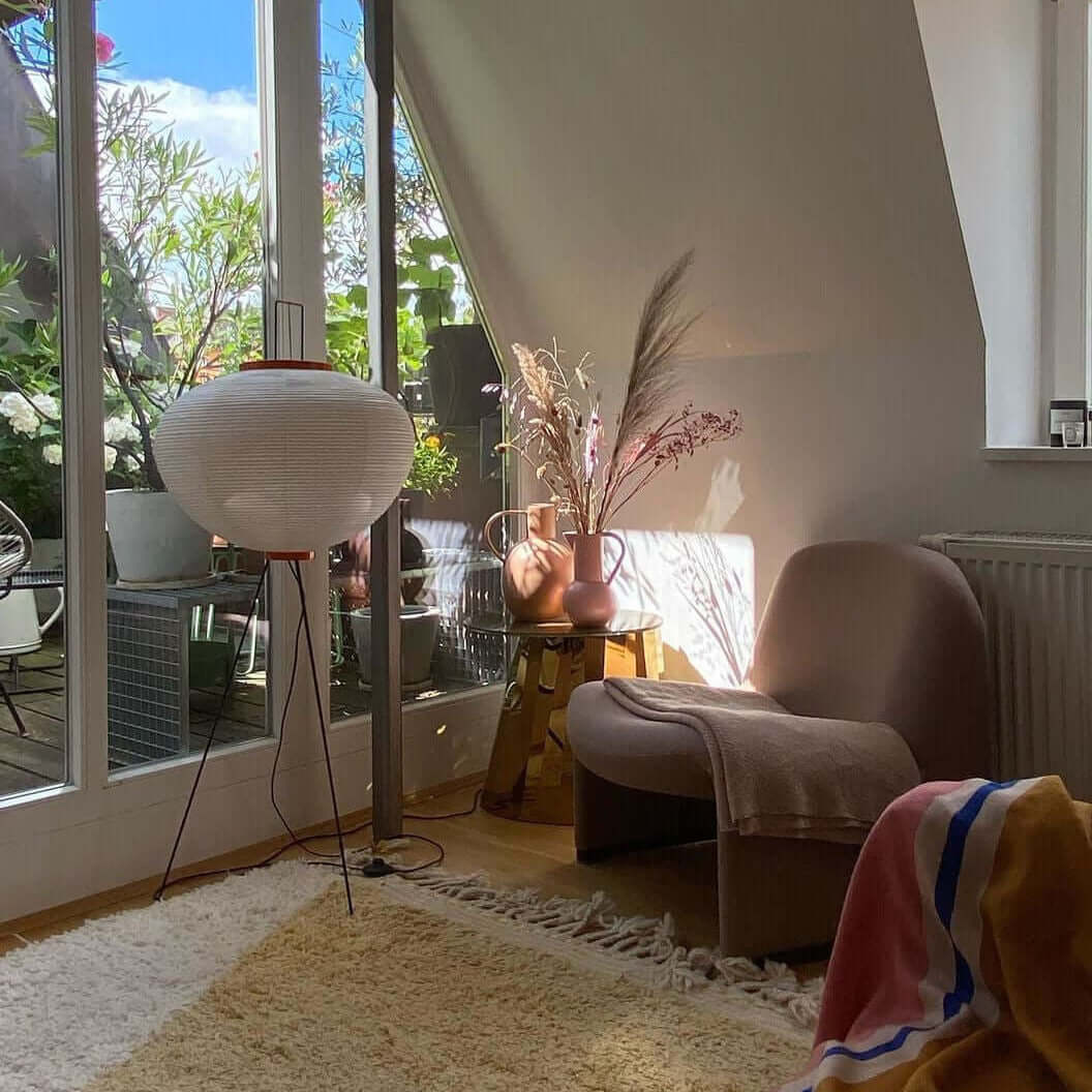 Elegant Paper Floor Lamp with Diffused Lighting