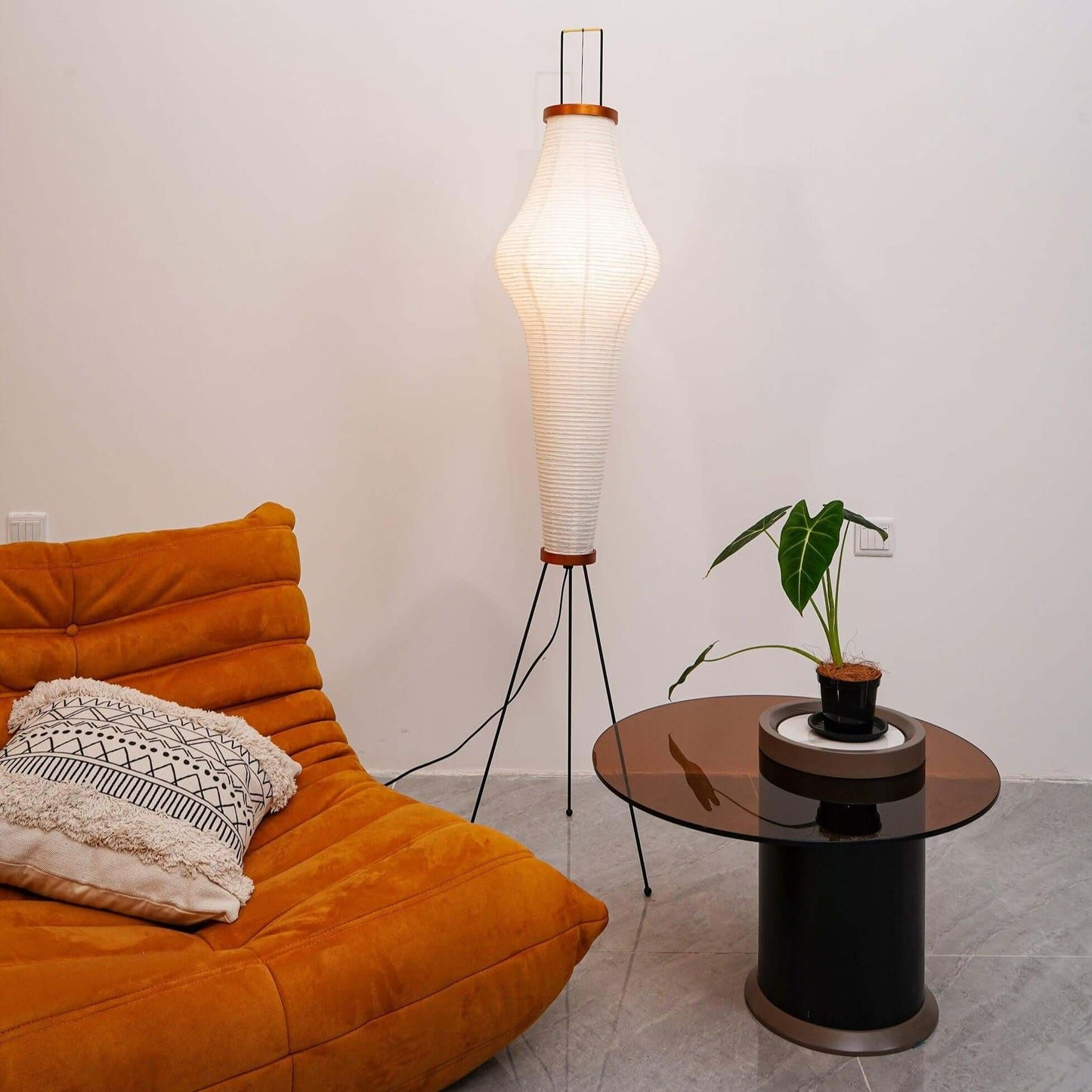 Elegant Paper Floor Lamp with Diffused Lighting