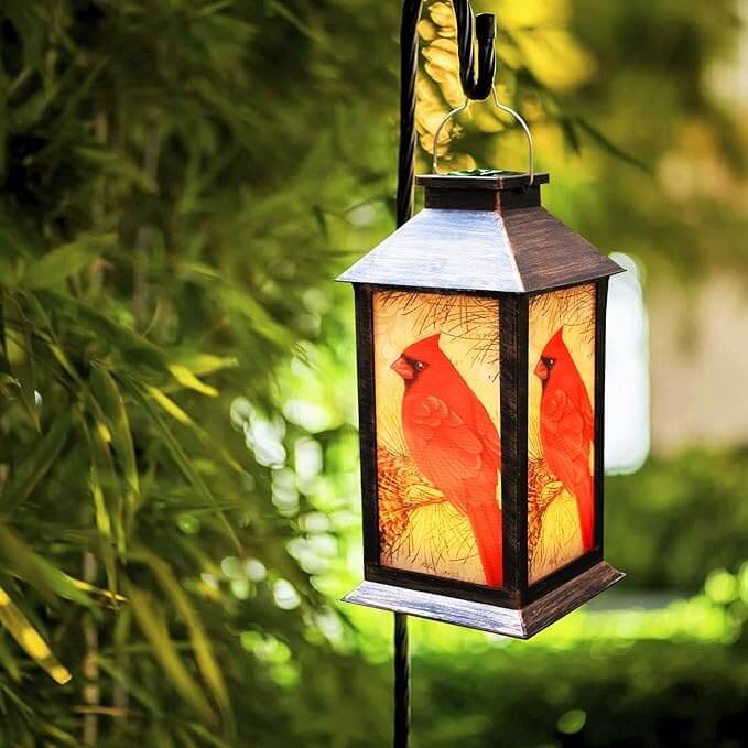 Solar Cardinal Lantern Outdoor Garden Light