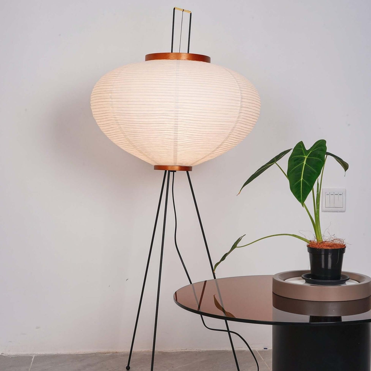 Elegant Paper Floor Lamp with Diffused Lighting