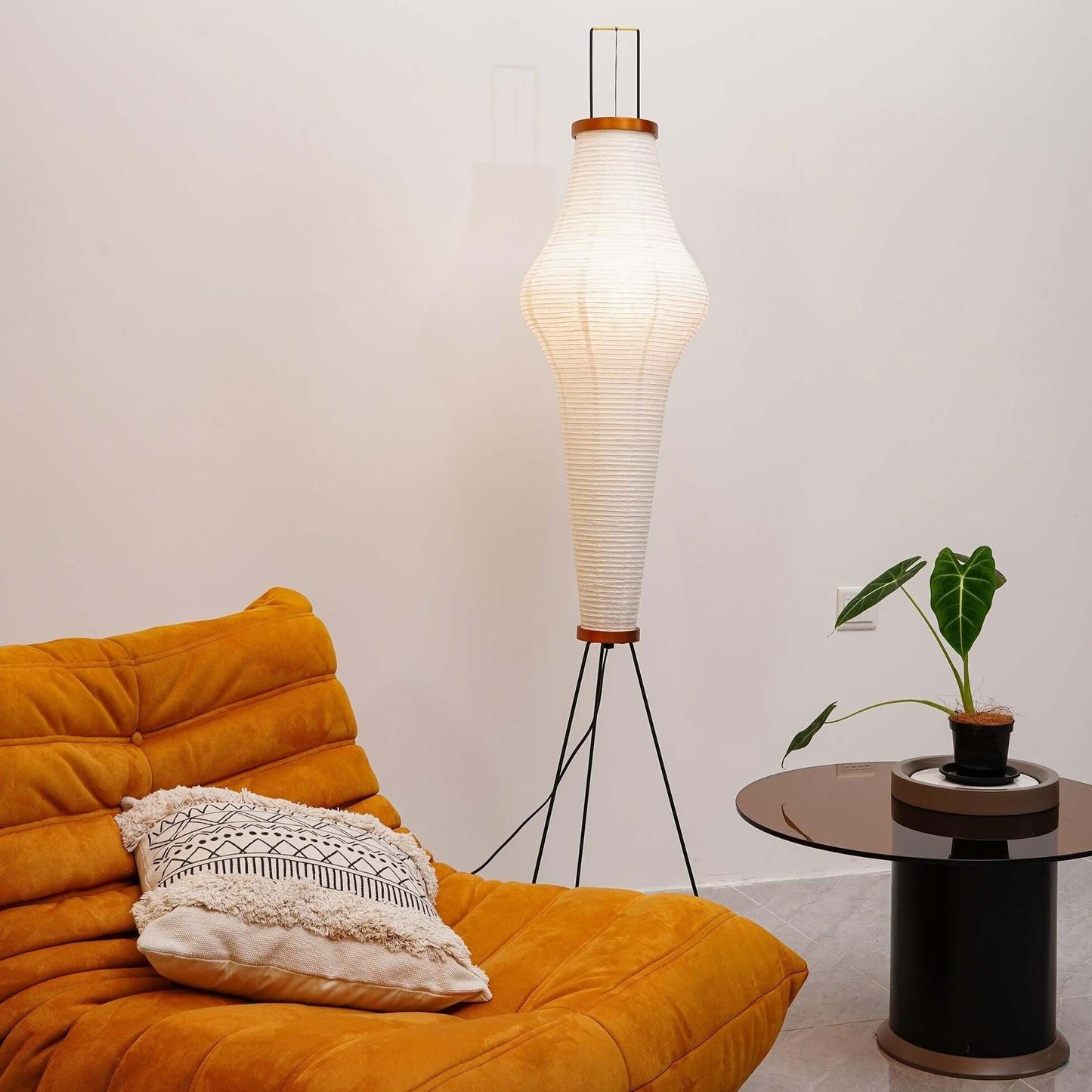 Elegant Paper Floor Lamp with Diffused Lighting