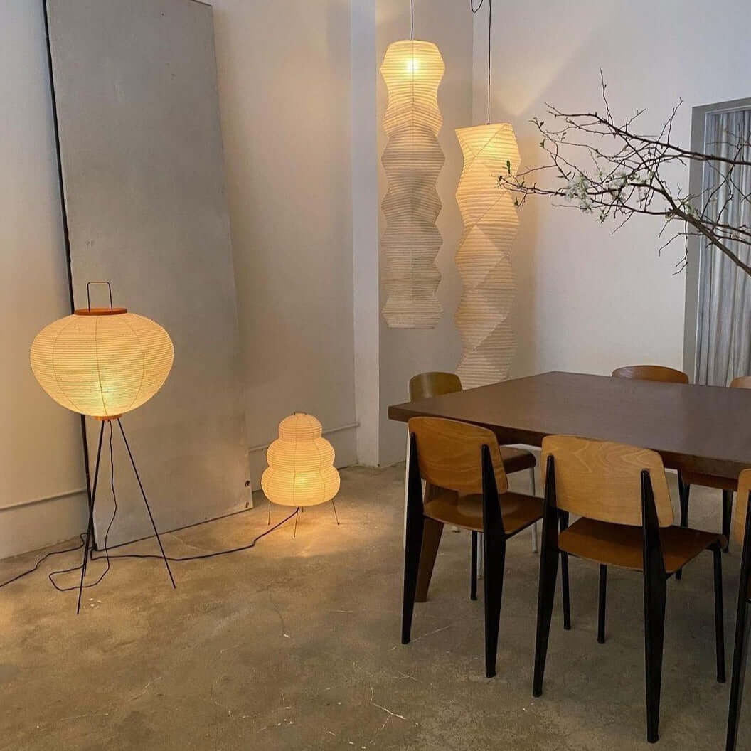 Elegant Paper Floor Lamp with Diffused Lighting