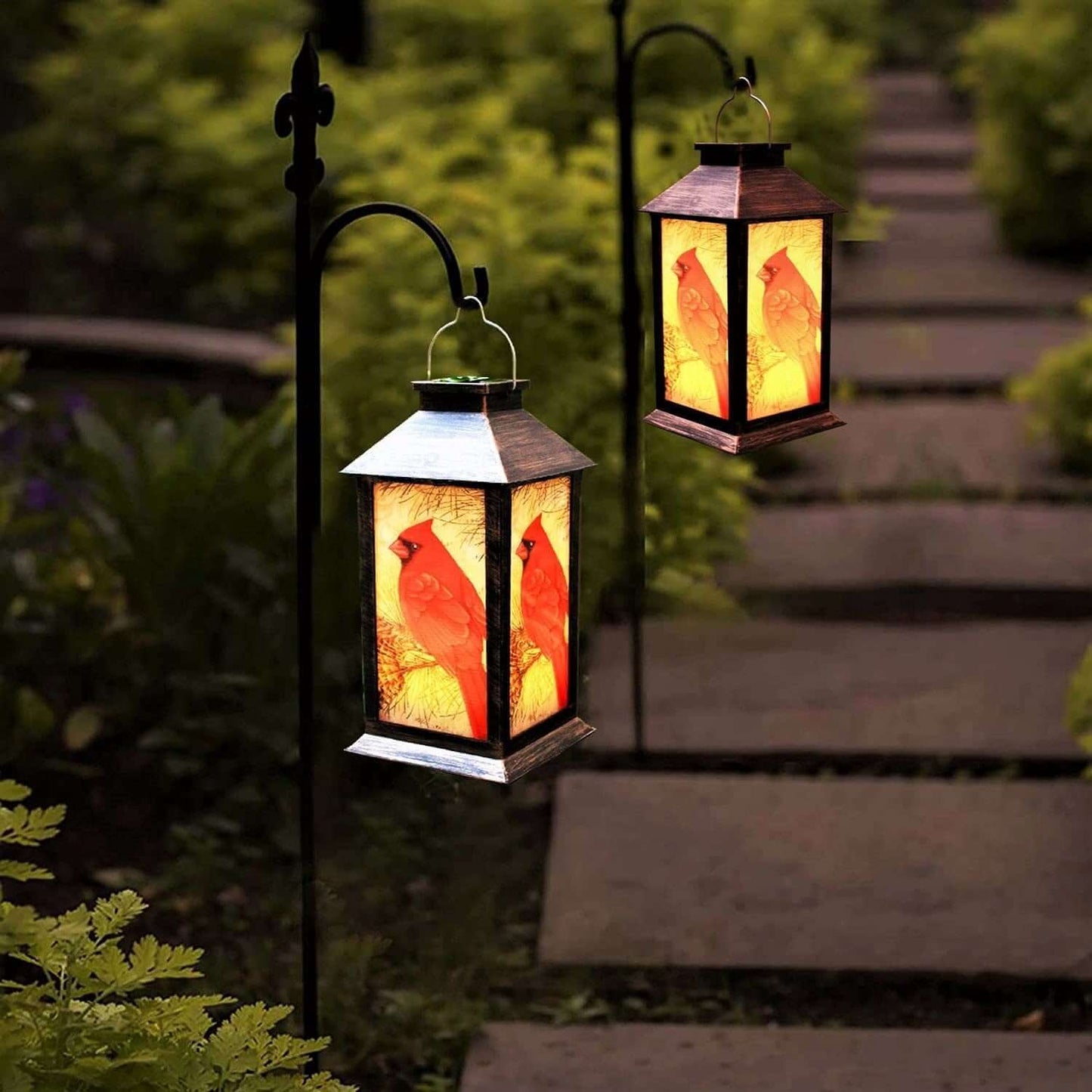 Solar Cardinal Lantern Outdoor Garden Light