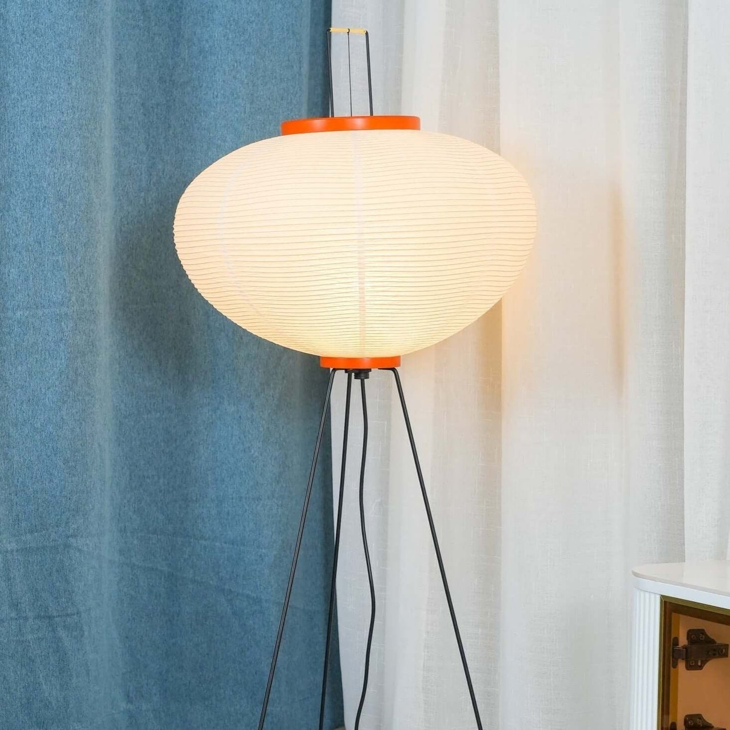 Elegant Paper Floor Lamp with Diffused Lighting