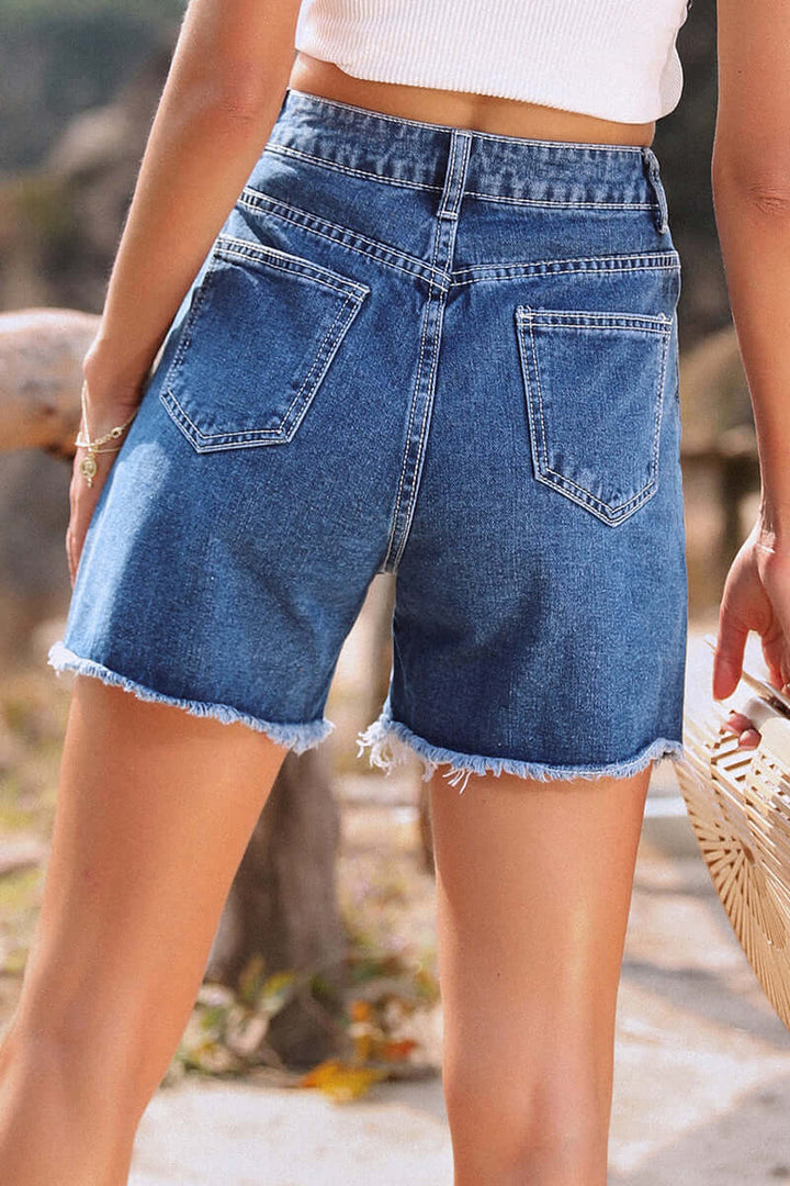 Women's Solid Color French Shorts