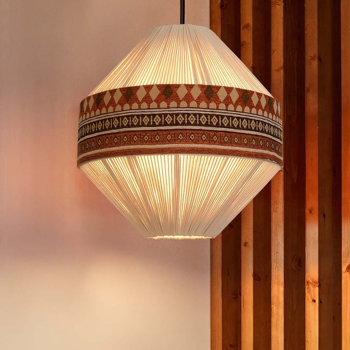 Woven Pendant Lamp with Fringes