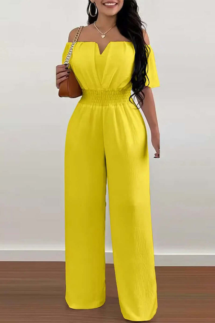 Women's Off-Shoulder Short Sleeve Jumpsuit