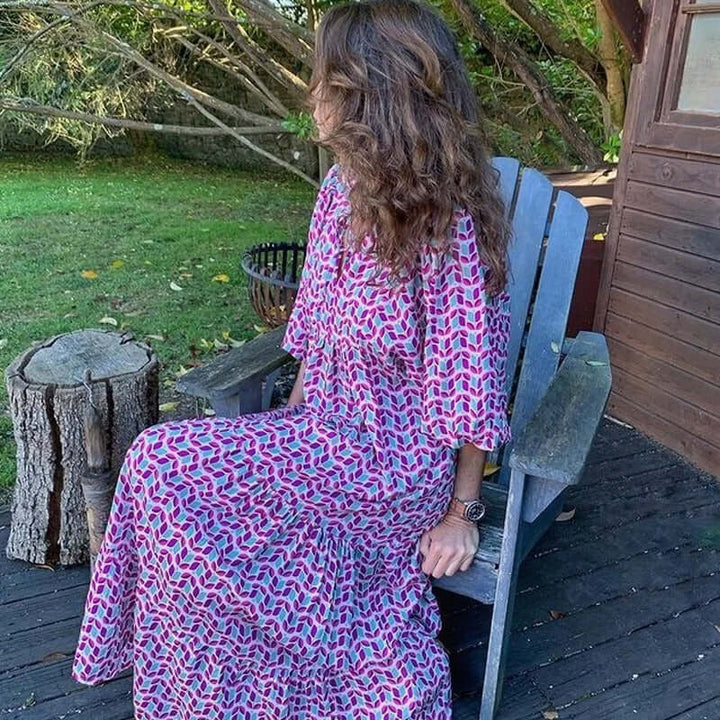 Geometric Print Midi Dress