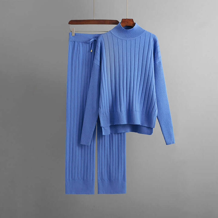 Women's Ribbed Knitted Two-Piece Lounge Set