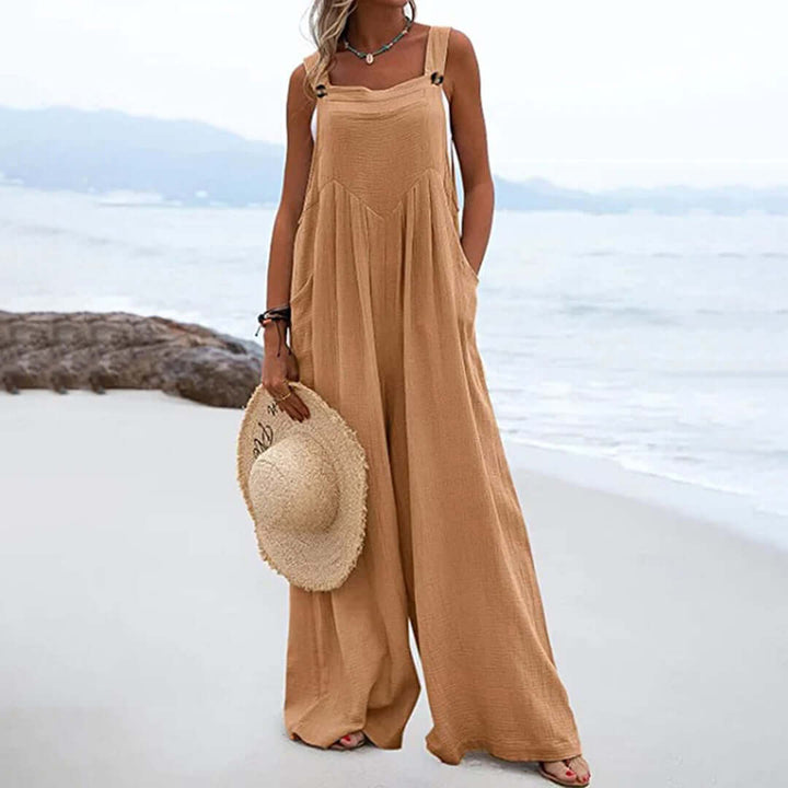 Women's Sleeveless Wide-Leg Jumpsuit