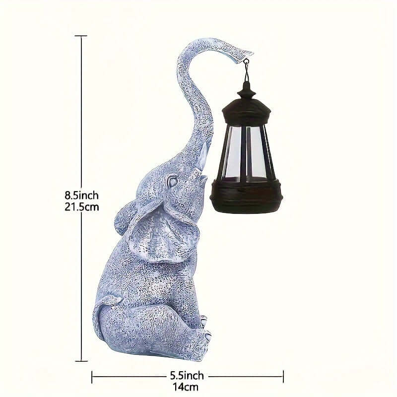 Solar Resin Elephant Garden Light