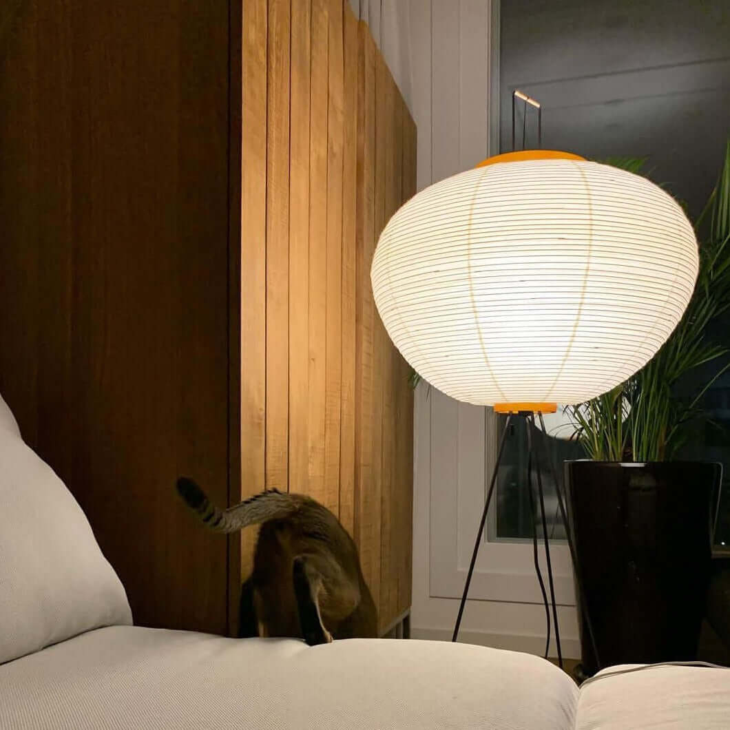 Elegant Paper Floor Lamp with Diffused Lighting