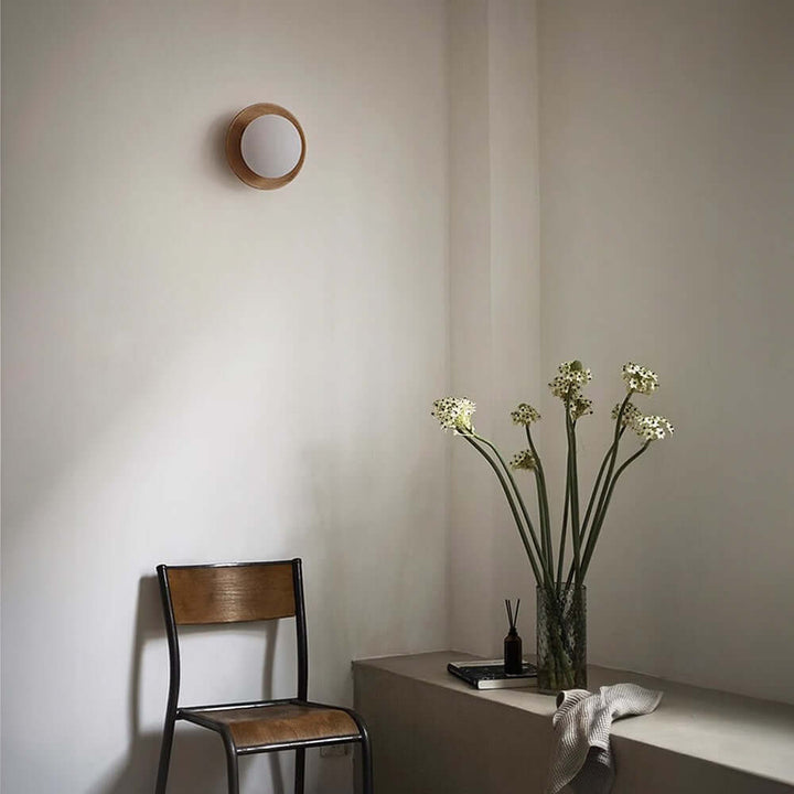 Modern White Wood Wall Sconce Light