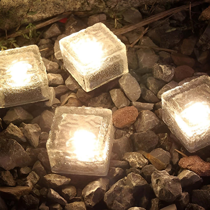 Solar Garden Light Square Crystal Outdoor LED Lamp