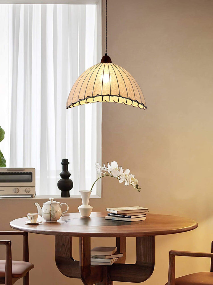 Wood & Fabric Pendant Lamp