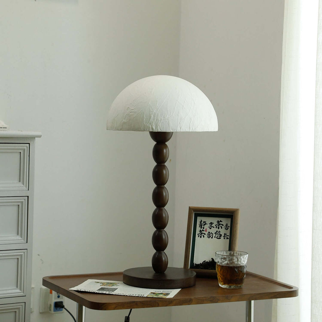 Wooden Table Lamp with Rice Paper Shade 30cm