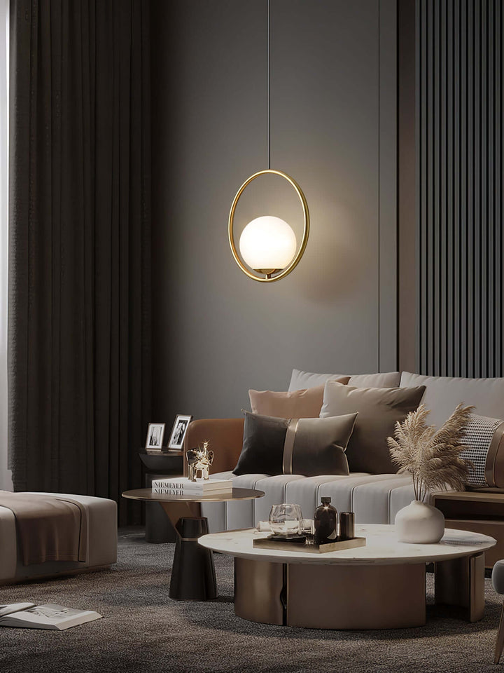 Modern Pendant Lamp with Metal & Glass