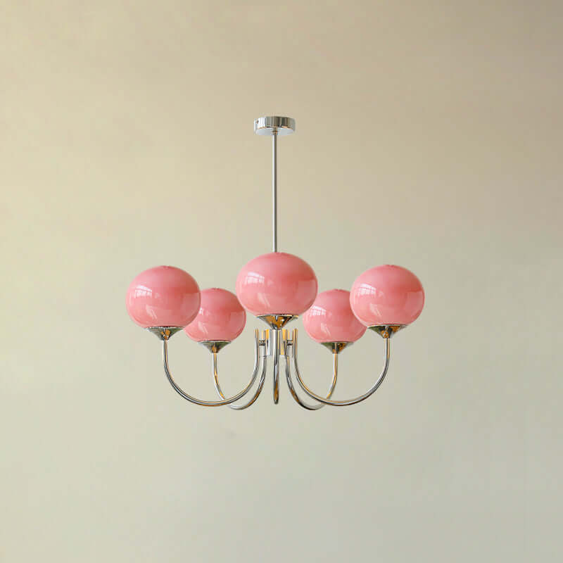 Pink Glass Ceiling Light Fixture Modern Chandelier
