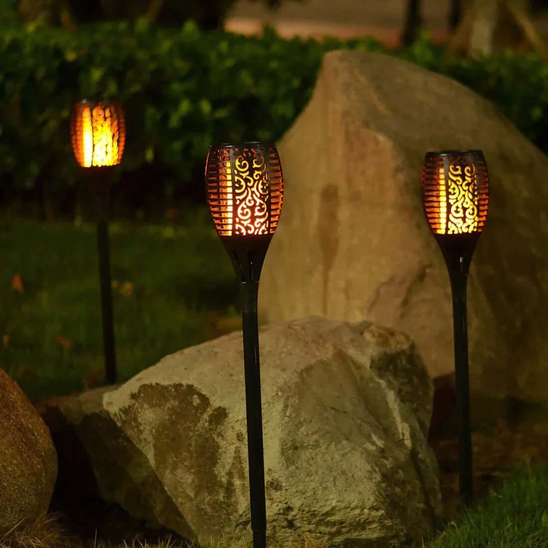 Solar Garden Torch Light - Flickering Flame Effect