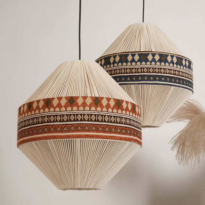 Woven Pendant Lamp with Fringes