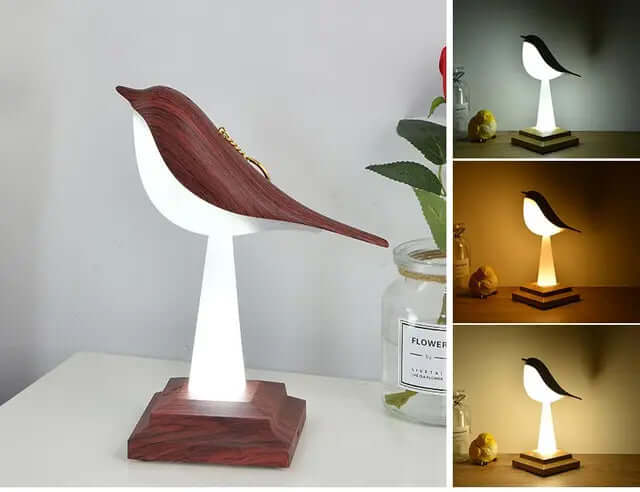 Bird Table Lamp with Touch Control & USB Charging