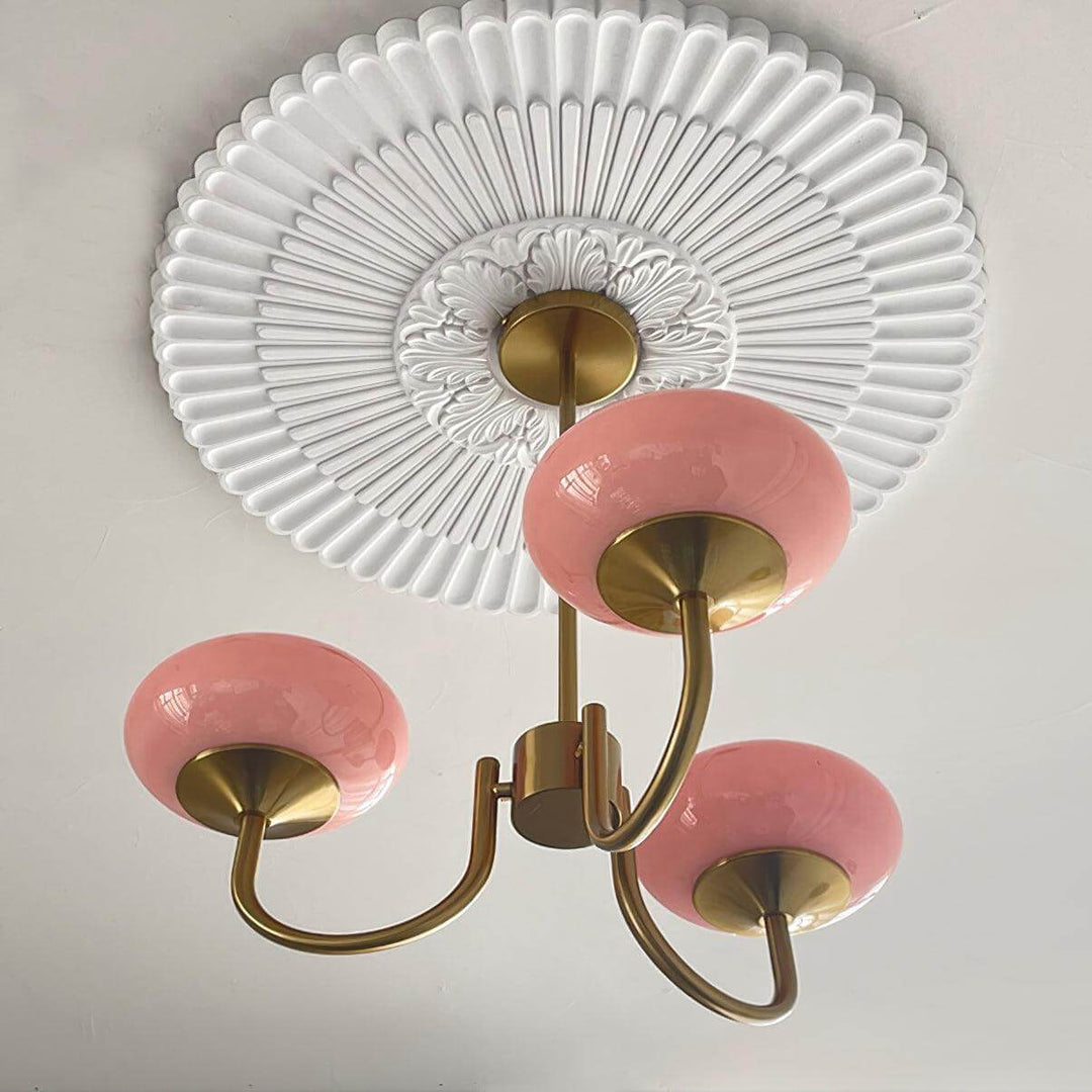 Pink Glass Ceiling Light Fixture Modern Chandelier