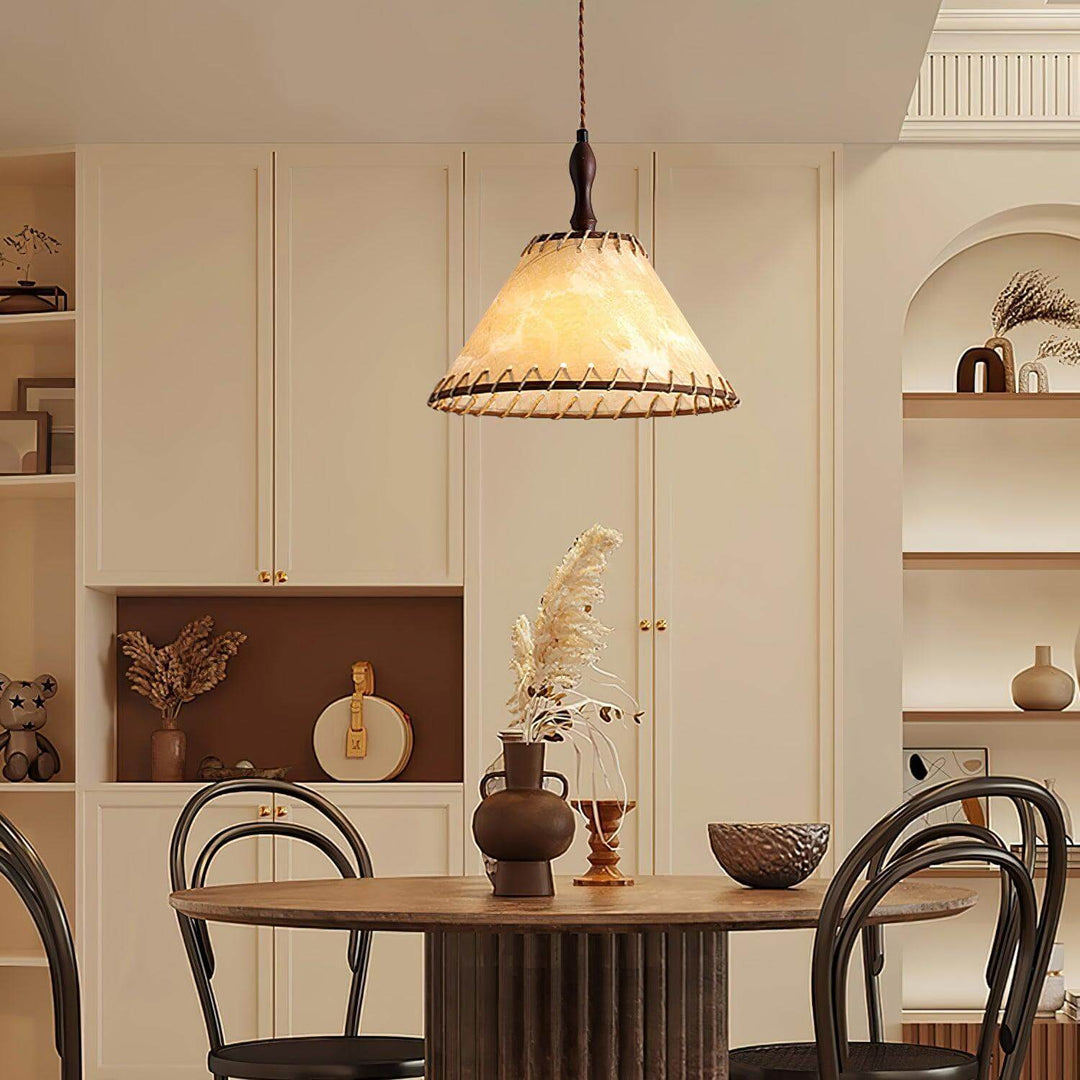 Wood & Fabric Pendant Lamp