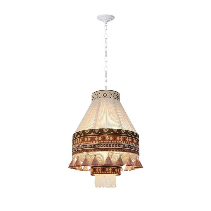 Woven Pendant Lamp with Fringes
