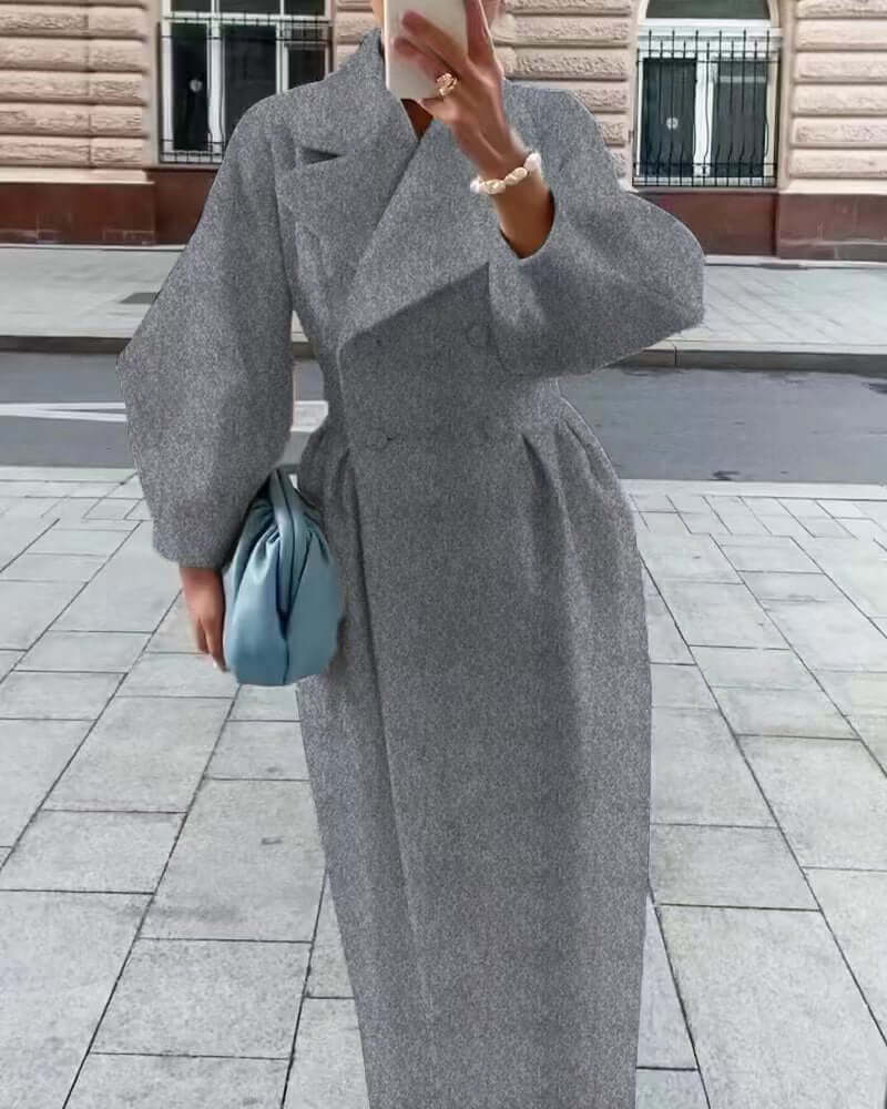 Women's Stylish Lantern Sleeve Long Coat