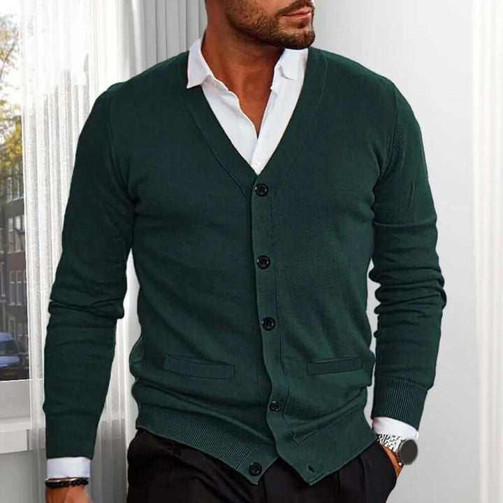 Men's Knitted V-Neck Cardigan