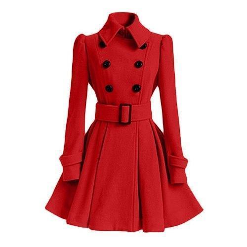 Women's Double Breasted Windbreaker Trench Coat
