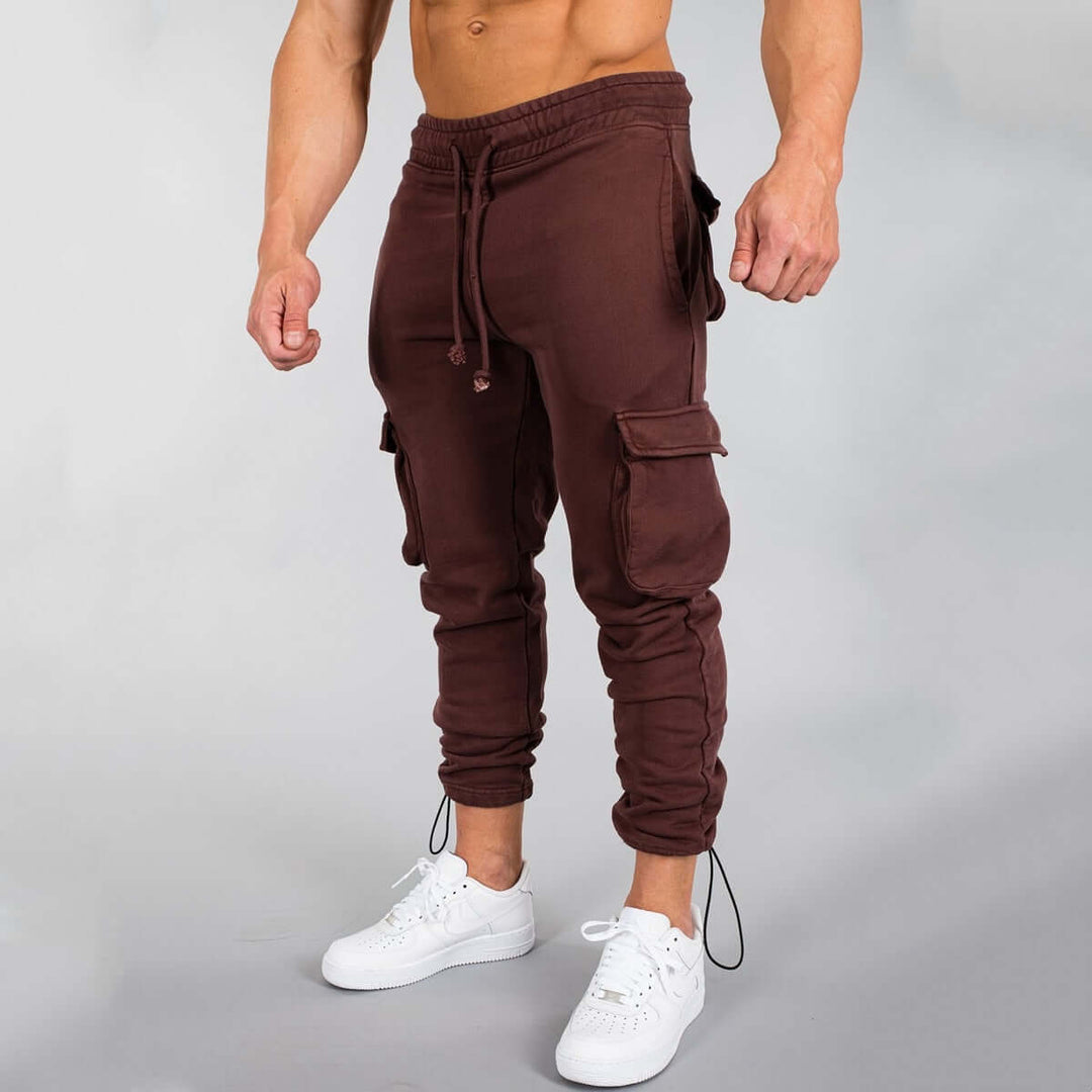 Men's Slim Fit Cargo Joggers with Elastic Waist