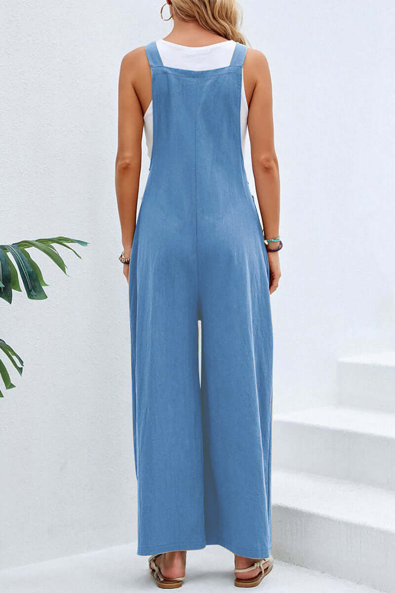 Women's Wide Neck Spaghetti Strap Jumpsuit