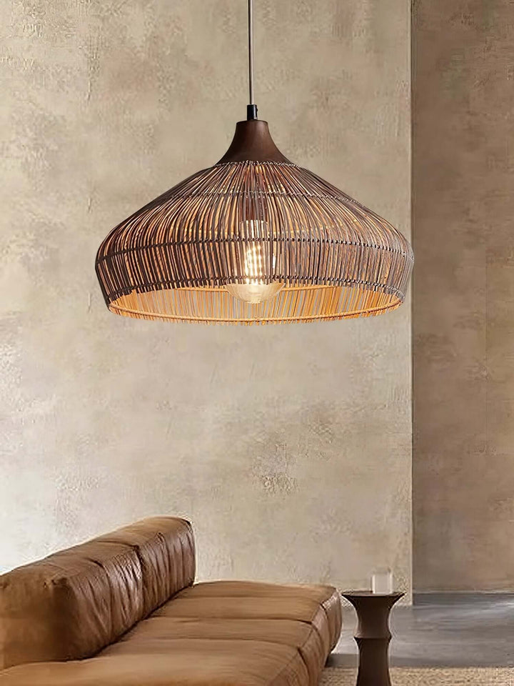 Handwoven Wicker Rattan Pendant Light