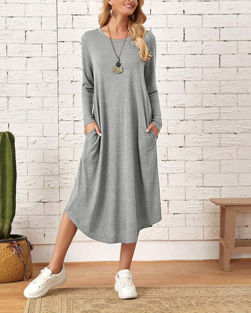 Women's Cozy Long-Sleeve Winter Dress