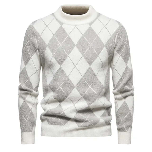 Men's Knitted Argyle Sweater