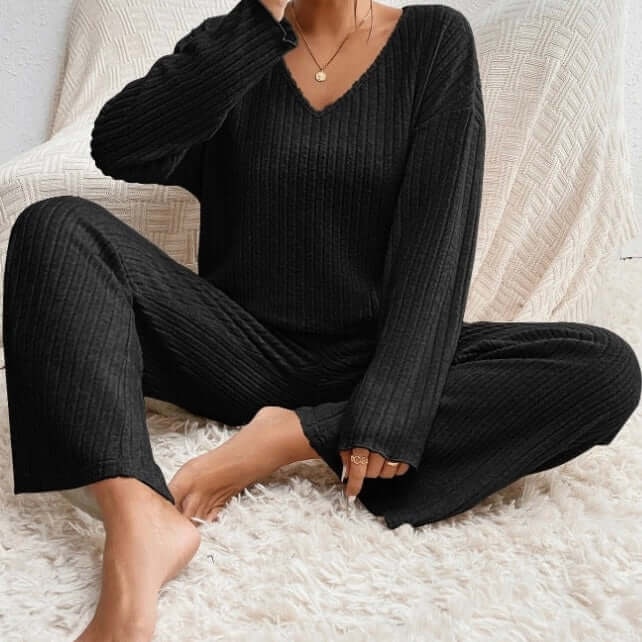 Women's 2-Piece Ribbed Lounge Set
